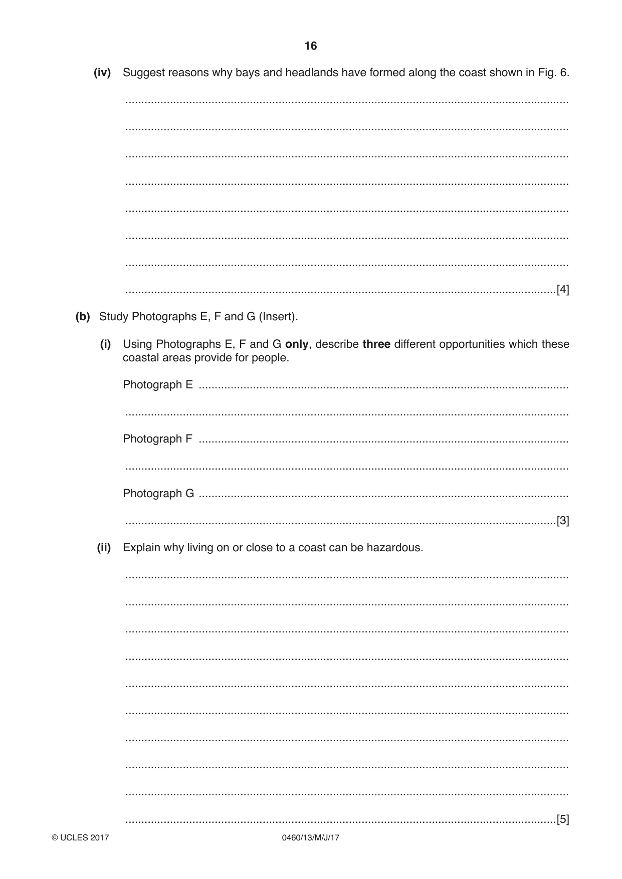 Cambridge IGCSE Geography 0460 2017 May/June Paper 1 · Variant 3 question paper, page 16 of 28