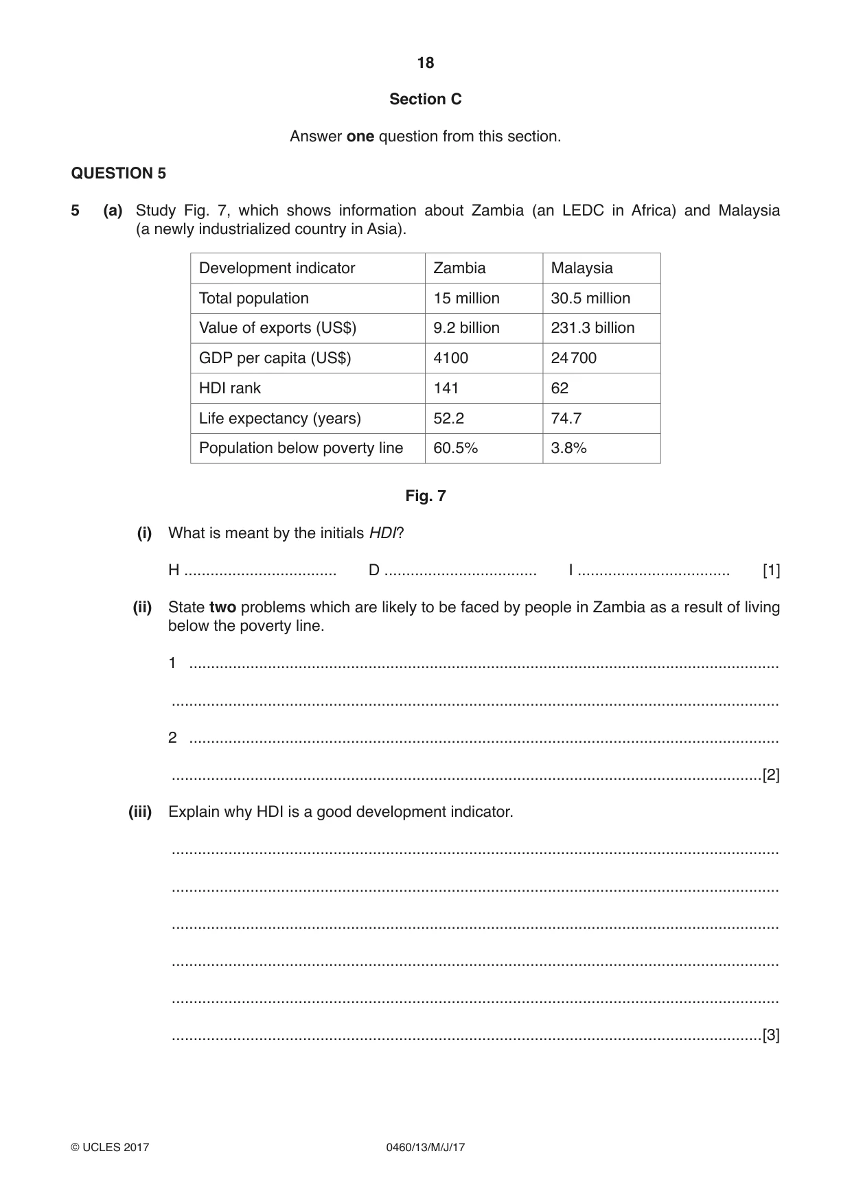 Cambridge IGCSE Geography 0460 2017 May/June Paper 1 · Variant 3 question paper, page 18 of 28