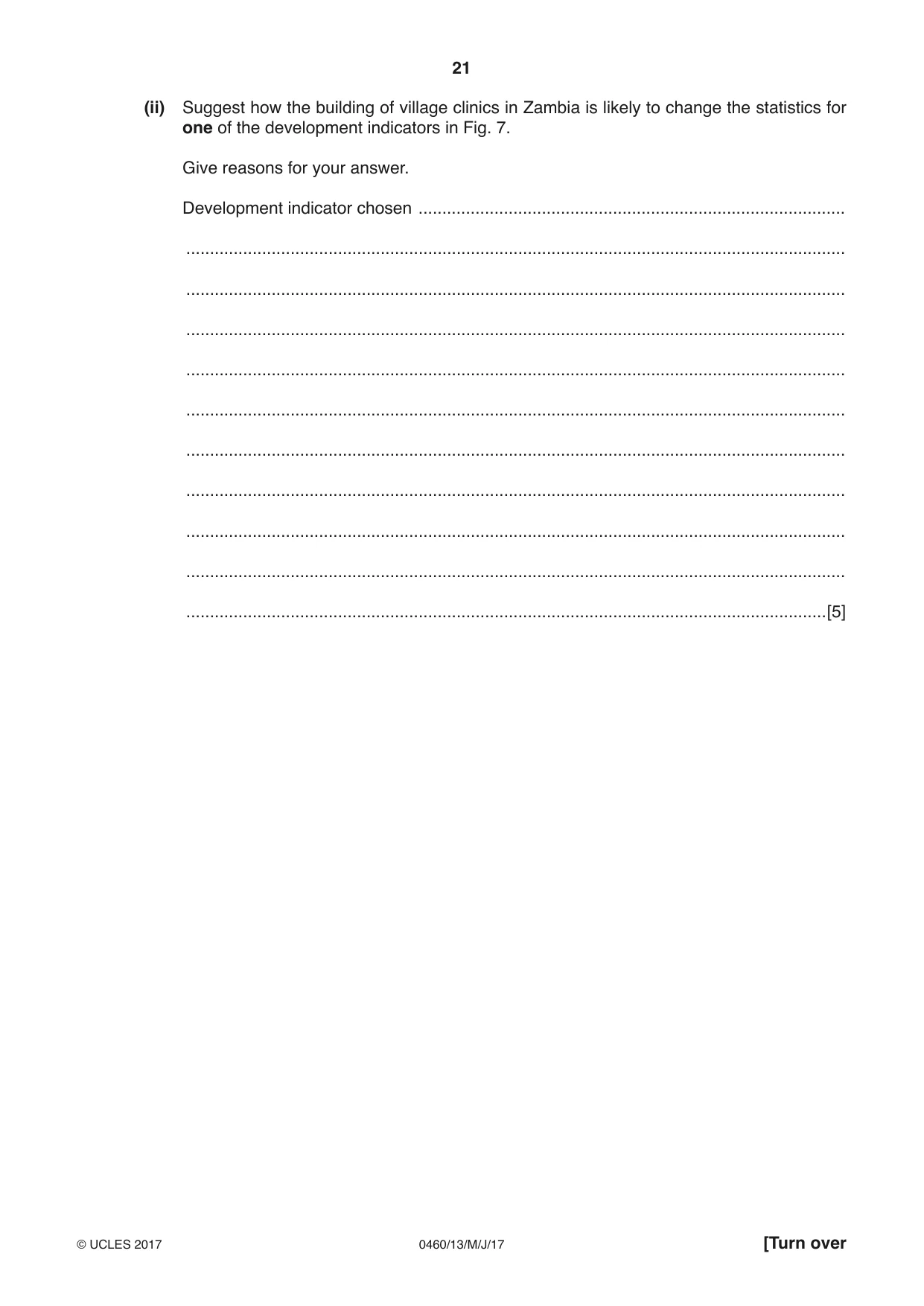 Cambridge IGCSE Geography 0460 2017 May/June Paper 1 · Variant 3 question paper, page 21 of 28