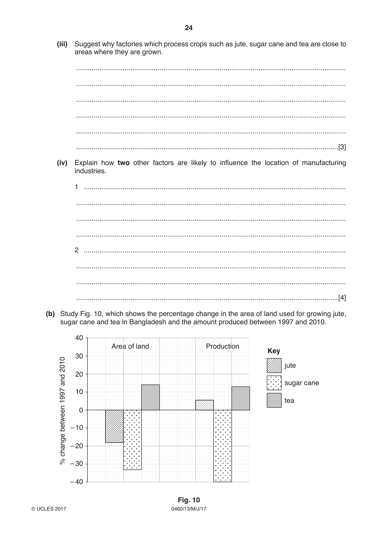 Cambridge IGCSE Geography 0460 2017 May/June Paper 1 · Variant 3 question paper, page 24 of 28