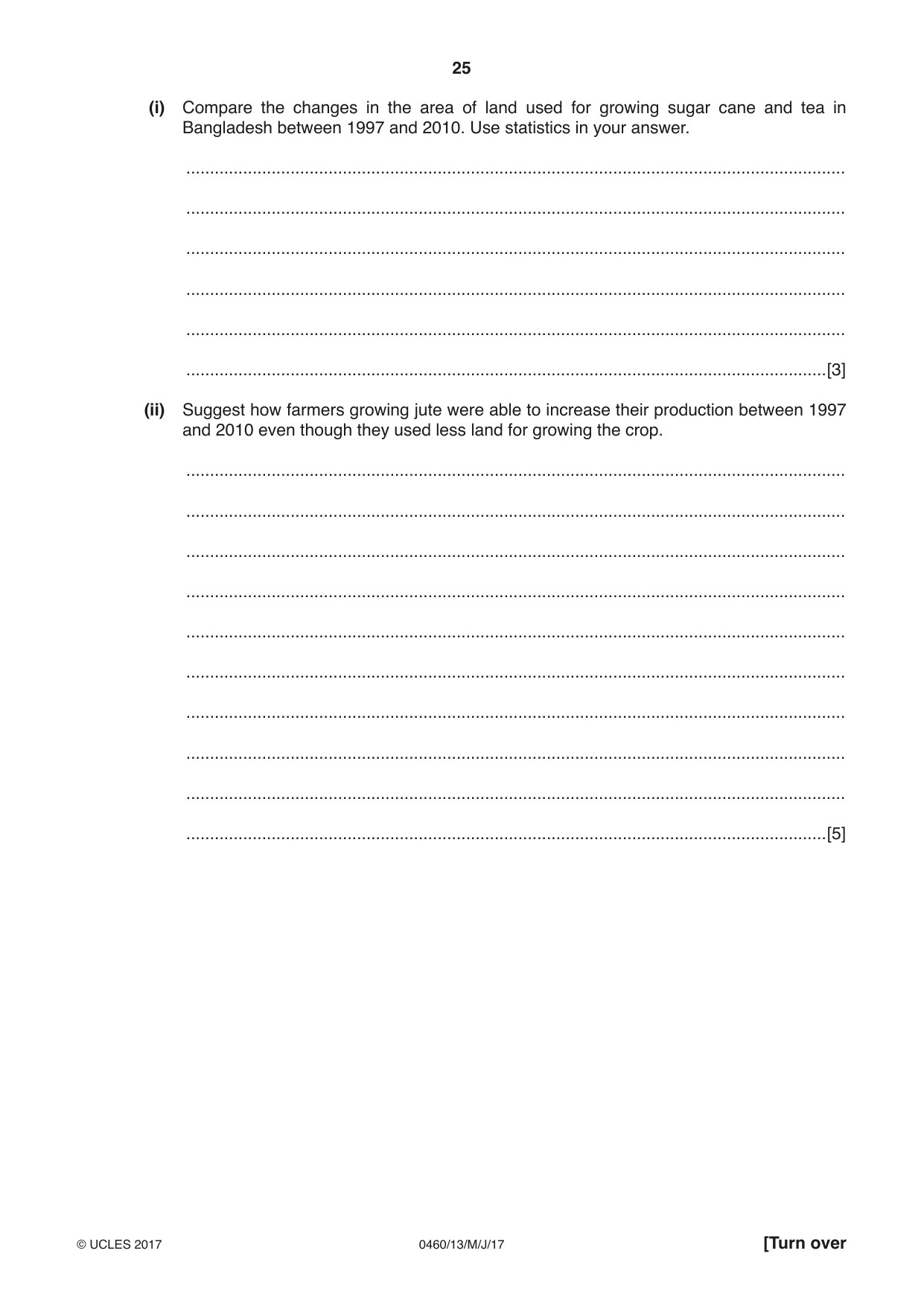 Cambridge IGCSE Geography 0460 2017 May/June Paper 1 · Variant 3 question paper, page 25 of 28