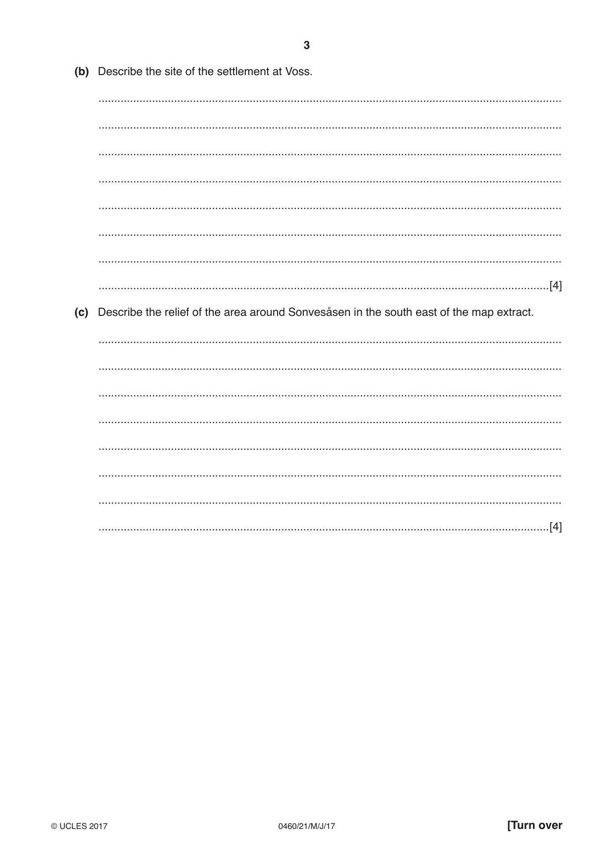 Cambridge IGCSE Geography 0460 2017 May/June Paper 2 · Variant 1 question paper, page 3 of 20