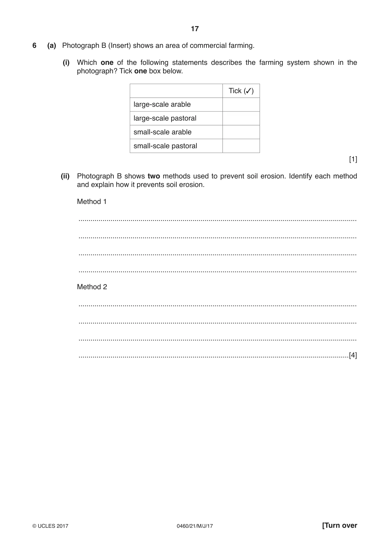 Cambridge IGCSE Geography 0460 2017 May/June Paper 2 · Variant 1 question paper, page 17 of 20