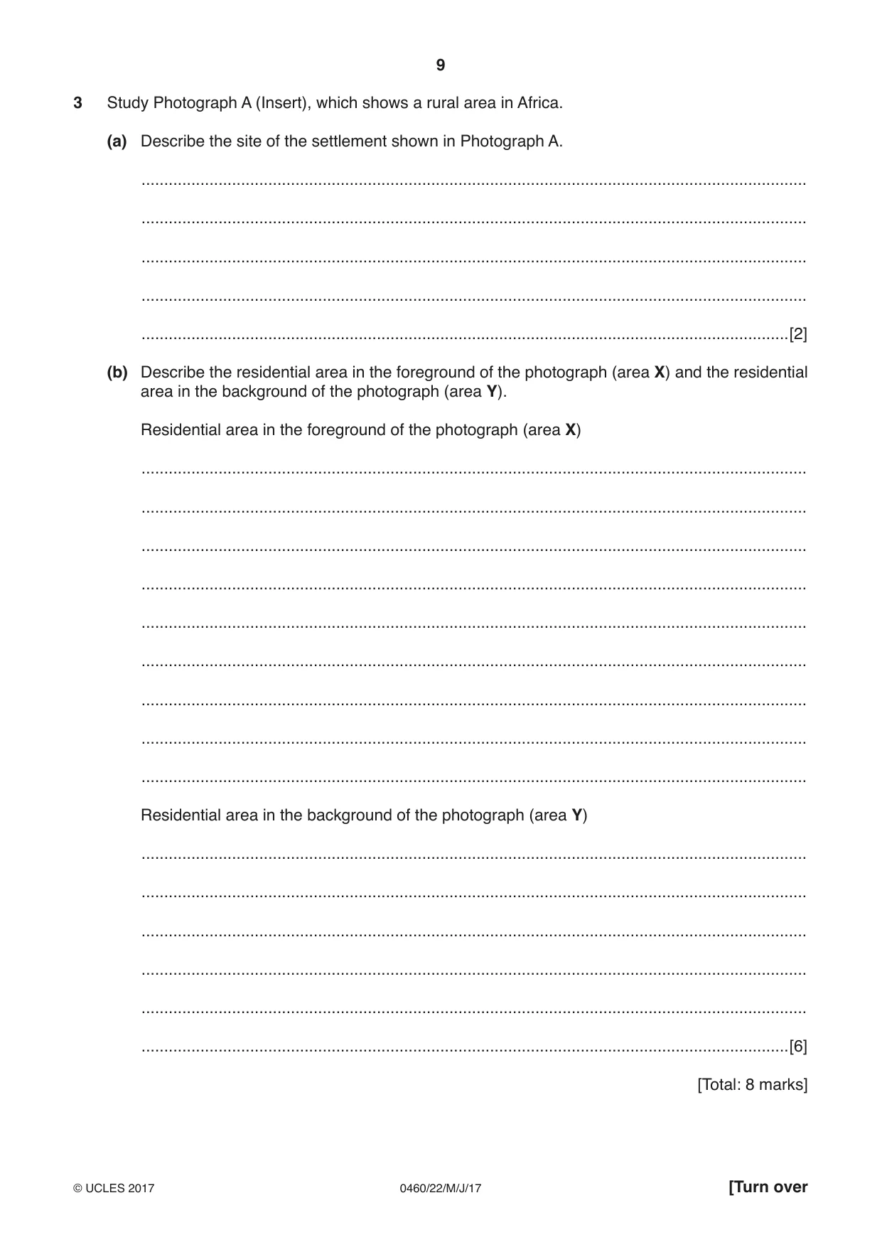 Cambridge IGCSE Geography 0460 2017 May/June Paper 2 · Variant 2 question paper, page 9 of 20