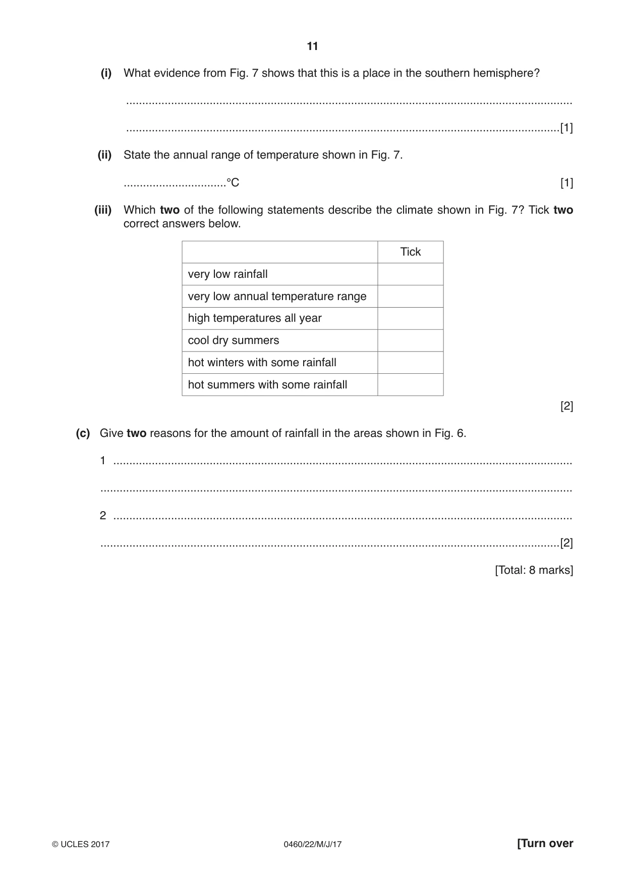 Cambridge IGCSE Geography 0460 2017 May/June Paper 2 · Variant 2 question paper, page 11 of 20