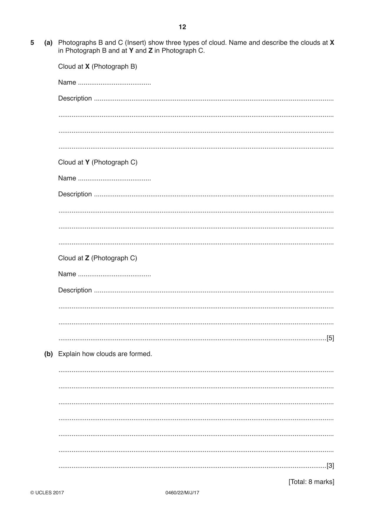 Cambridge IGCSE Geography 0460 2017 May/June Paper 2 · Variant 2 question paper, page 12 of 20