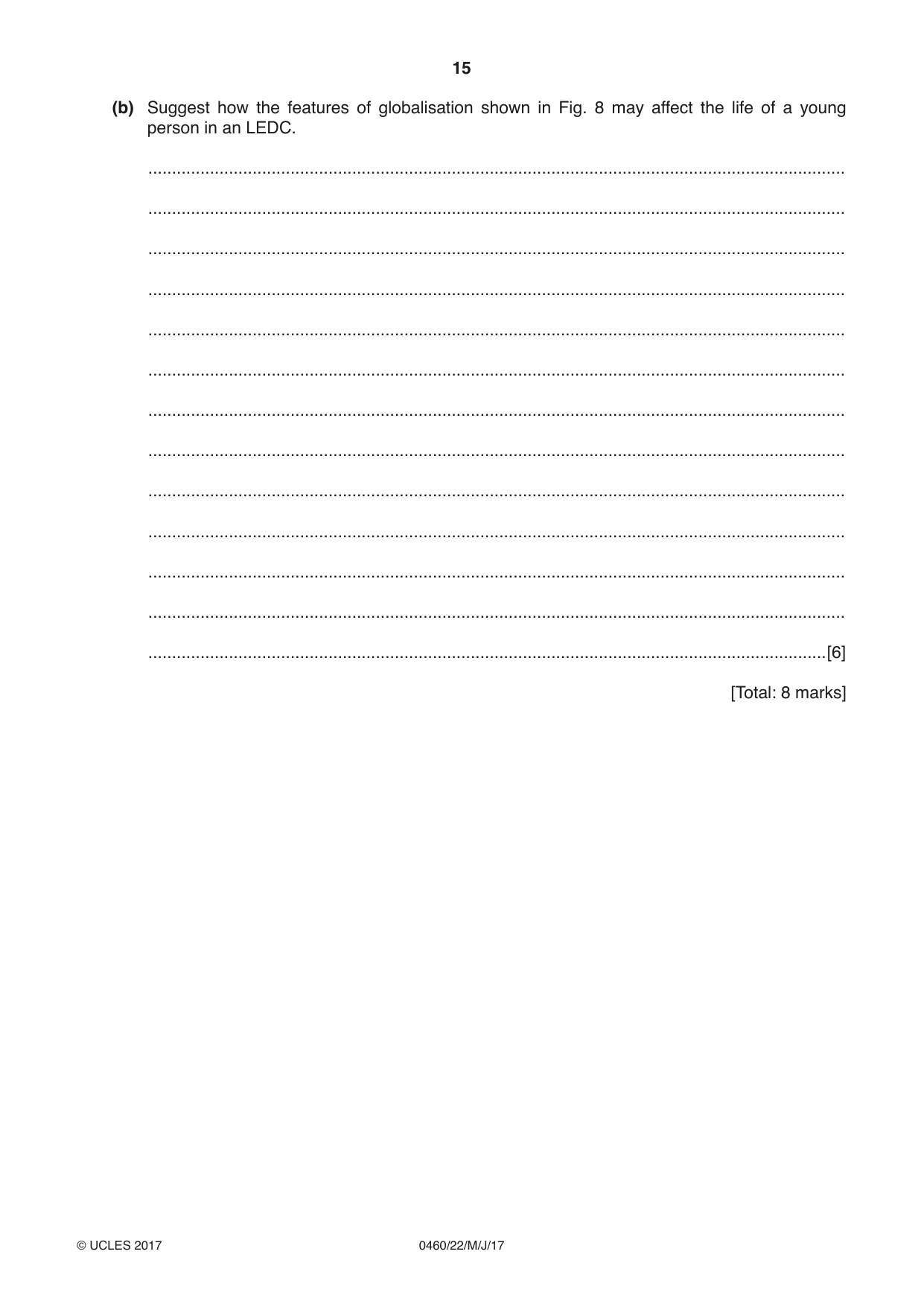 Cambridge IGCSE Geography 0460 2017 May/June Paper 2 · Variant 2 question paper, page 15 of 20