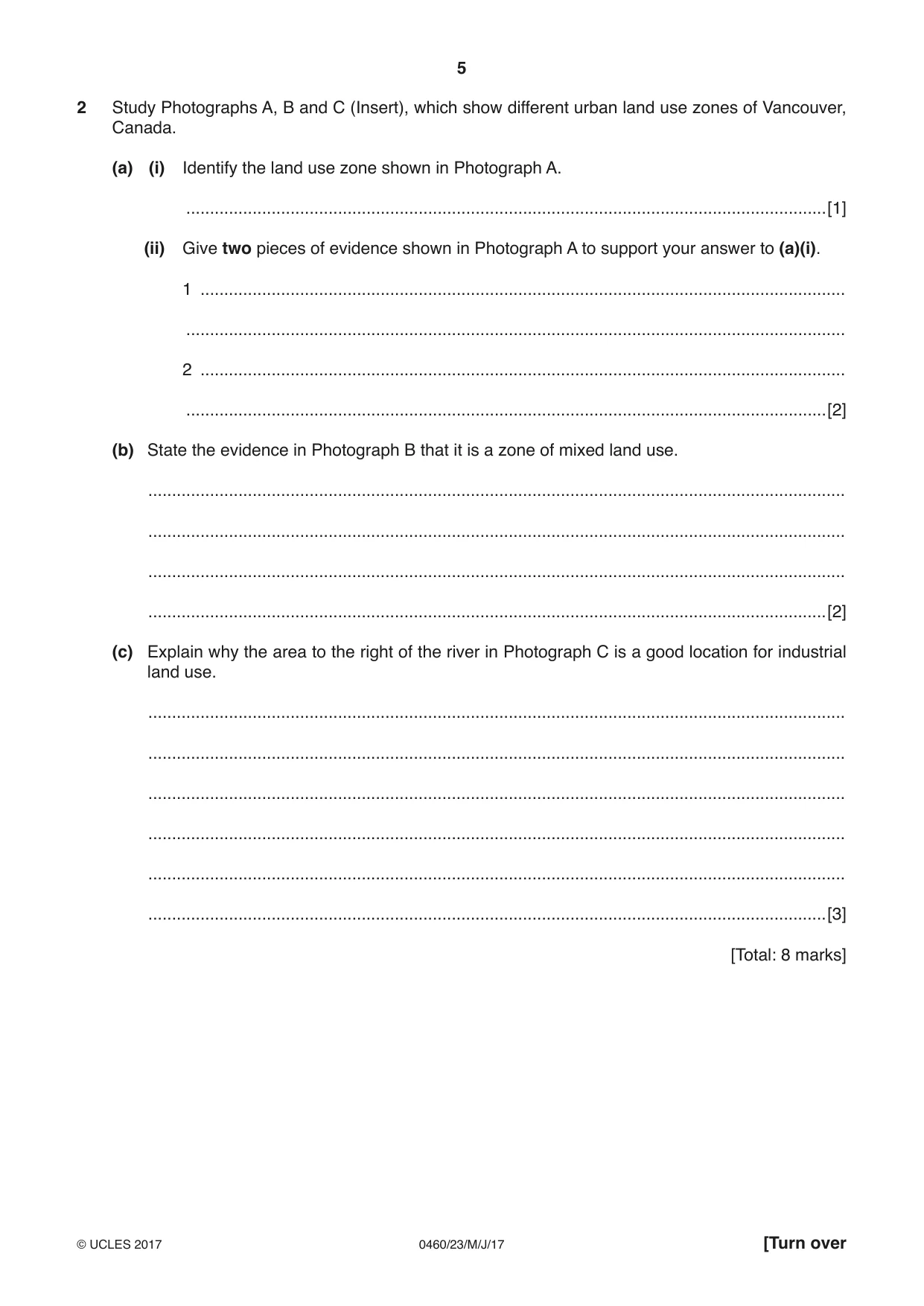 Cambridge IGCSE Geography 0460 2017 May/June Paper 2 · Variant 3 question paper, page 5 of 16