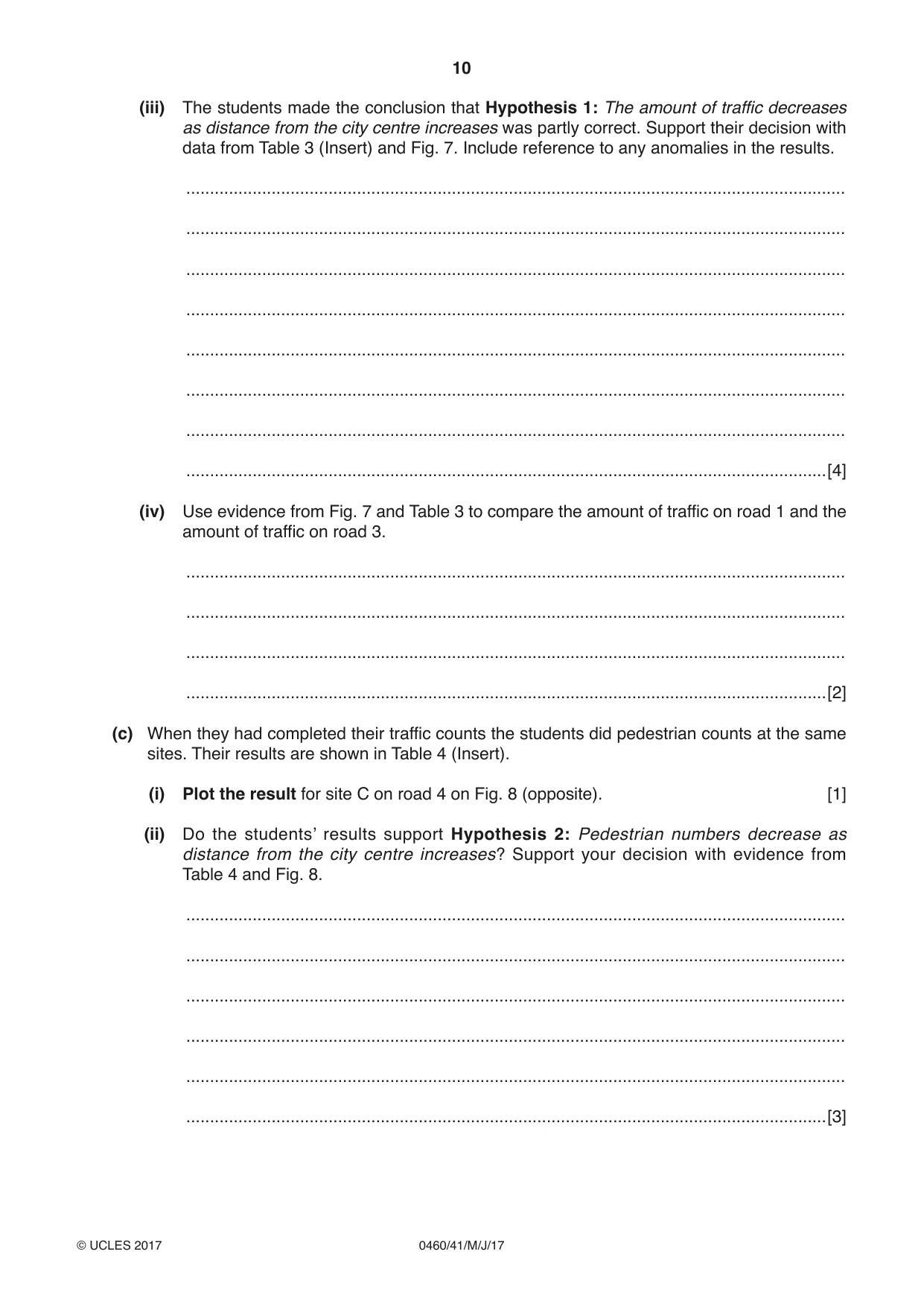 Cambridge IGCSE Geography 0460 2017 May/June Paper 4 · Variant 1 question paper, page 10 of 16