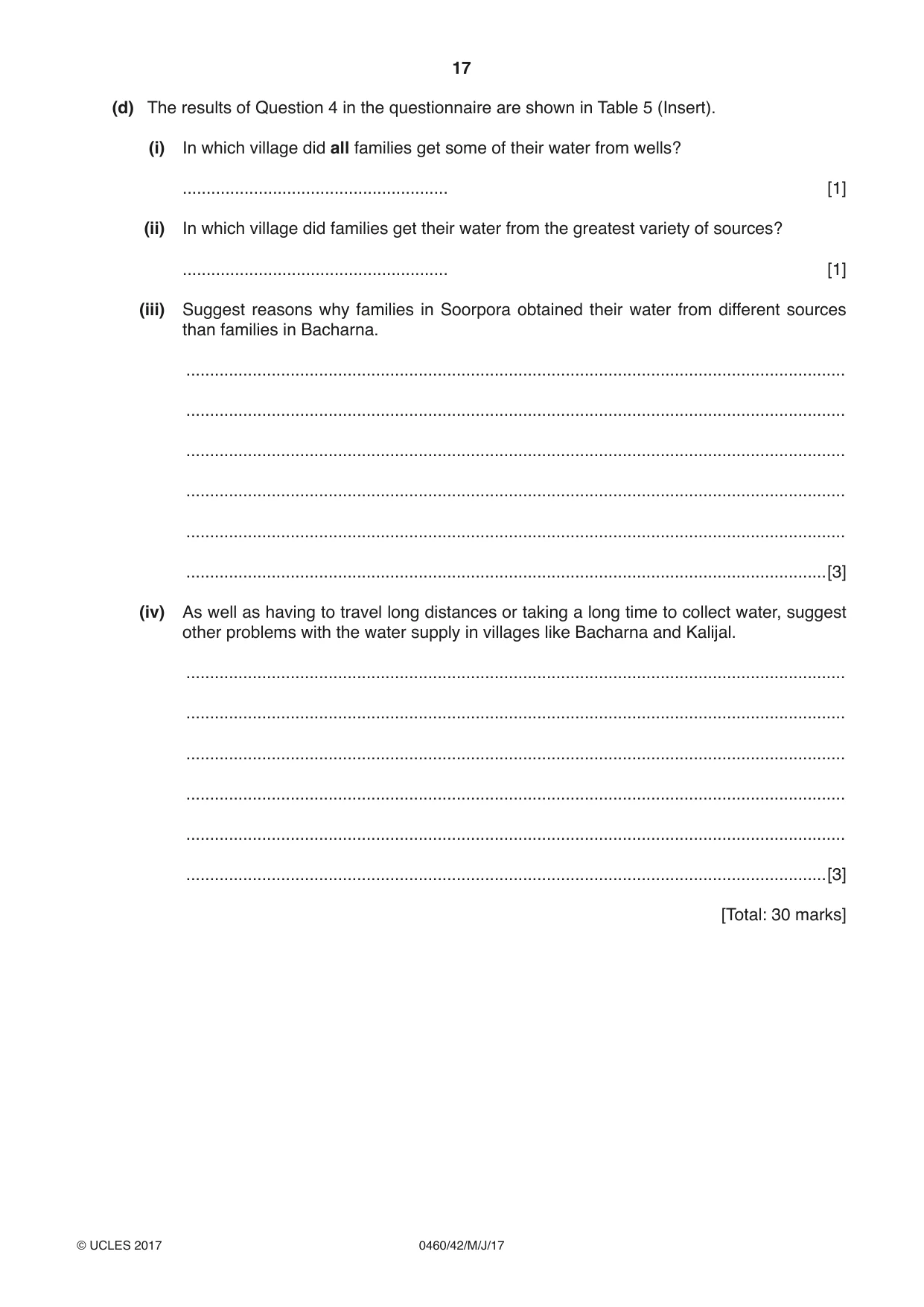 Cambridge IGCSE Geography 0460 2017 May/June Paper 4 · Variant 2 question paper, page 17 of 20