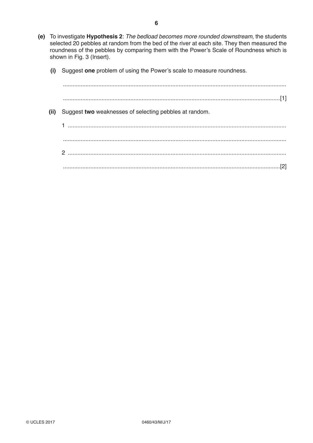 Cambridge IGCSE Geography 0460 2017 May/June Paper 4 · Variant 3 question paper, page 6 of 20