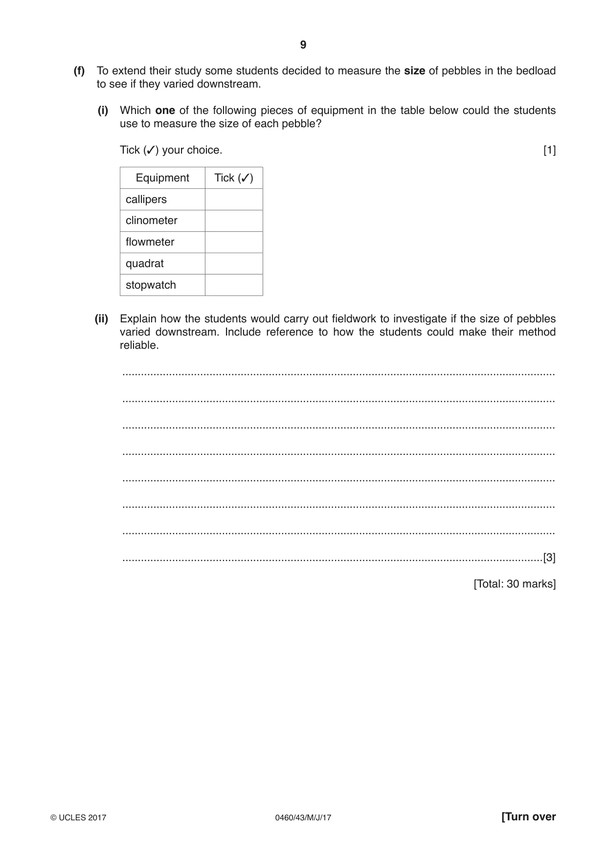 Cambridge IGCSE Geography 0460 2017 May/June Paper 4 · Variant 3 question paper, page 9 of 20