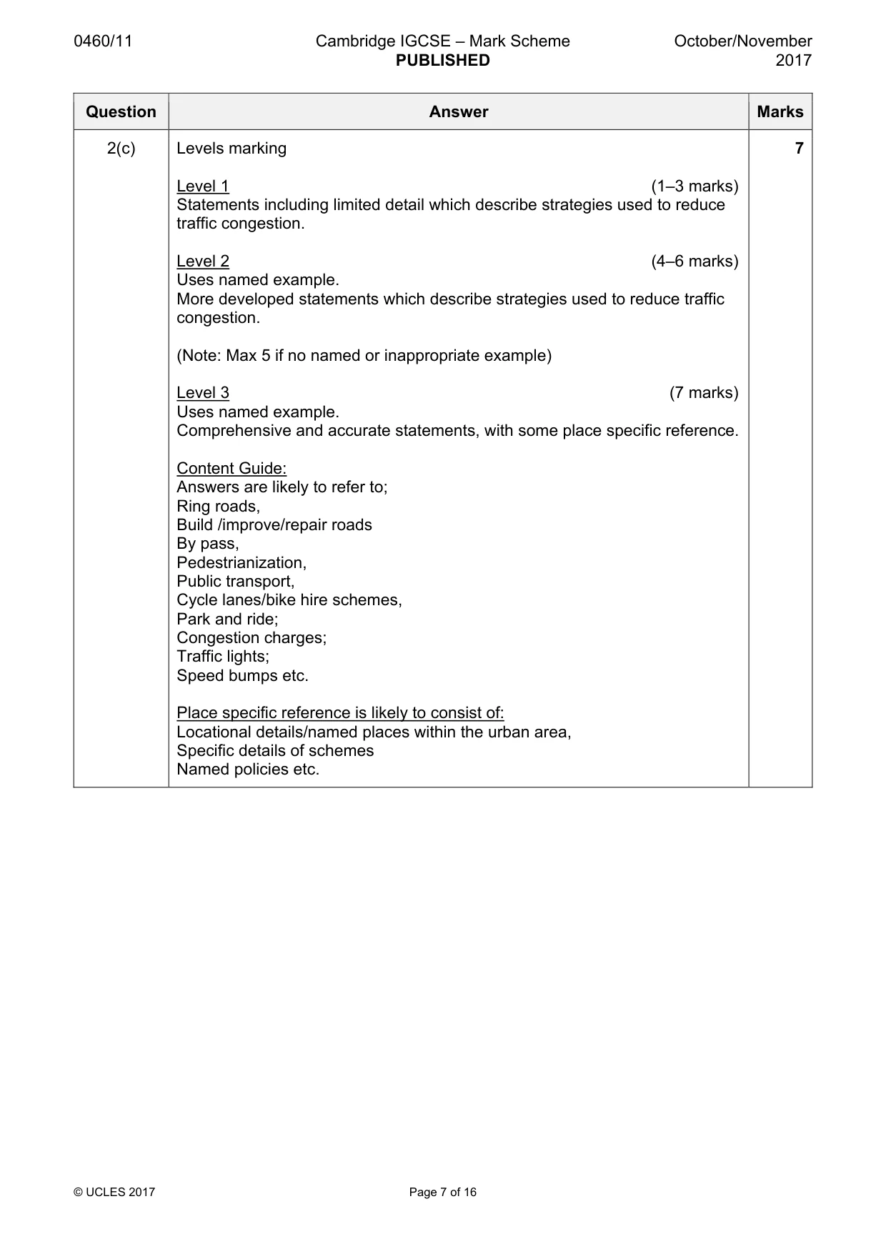 Mark scheme, page 7 of 16