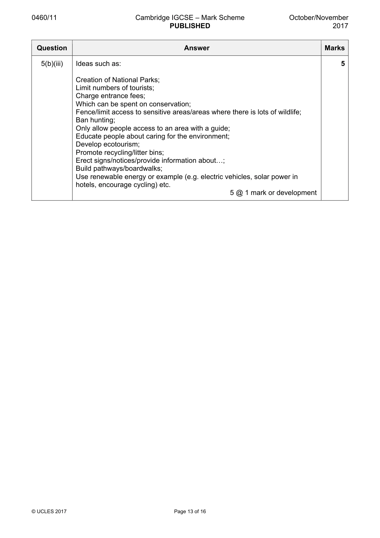 Mark scheme, page 13 of 16