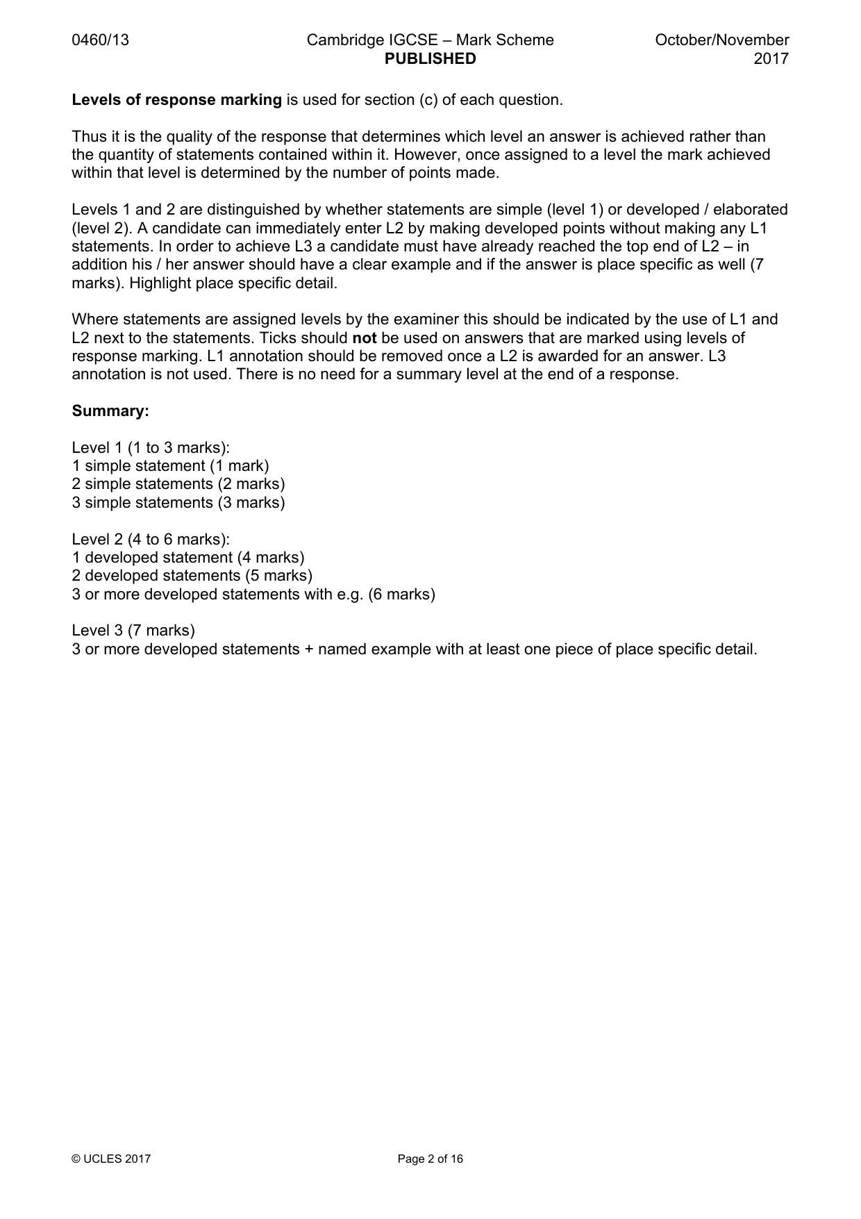 Mark scheme, page 2 of 16