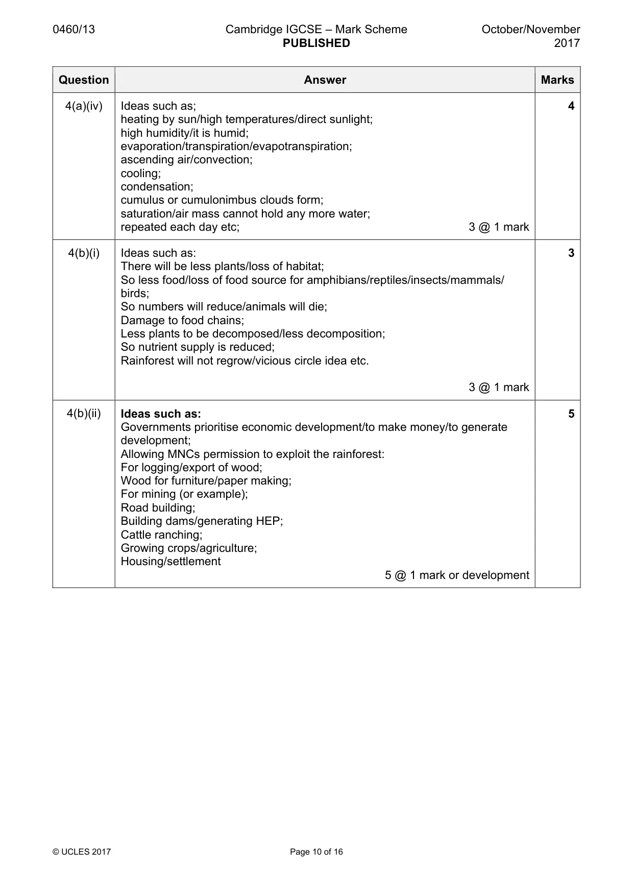 Mark scheme, page 10 of 16