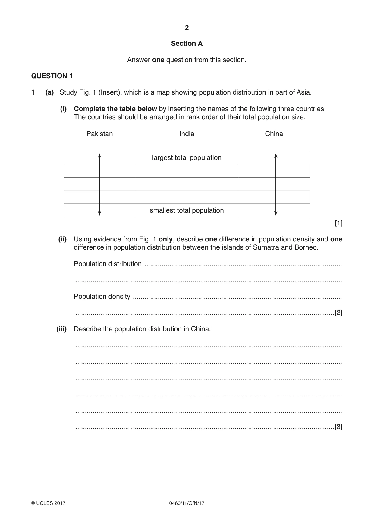 Cambridge IGCSE Geography 0460 2017 Oct/Nov Paper 1 · Variant 1 question paper, page 2 of 32