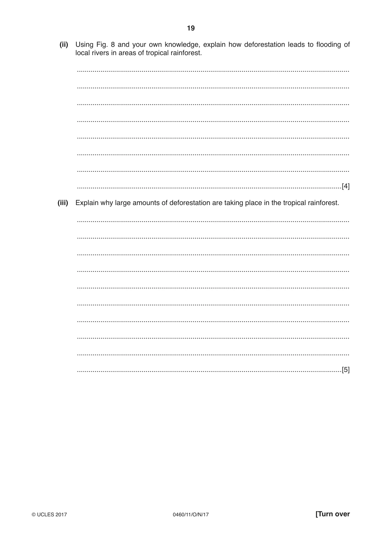 Cambridge IGCSE Geography 0460 2017 Oct/Nov Paper 1 · Variant 1 question paper, page 19 of 32