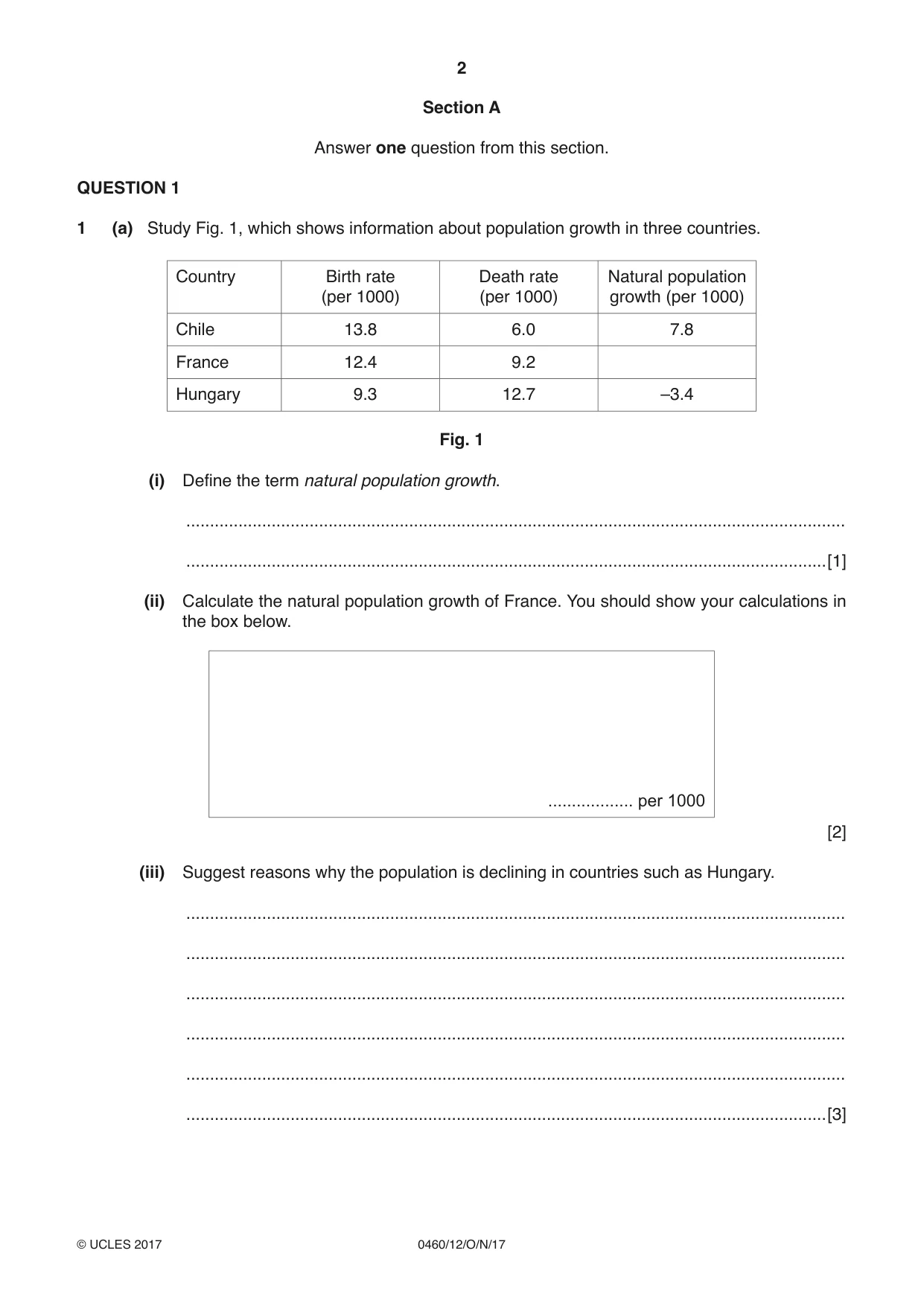 Cambridge IGCSE Geography 0460 2017 Oct/Nov Paper 1 · Variant 2 question paper, page 2 of 28