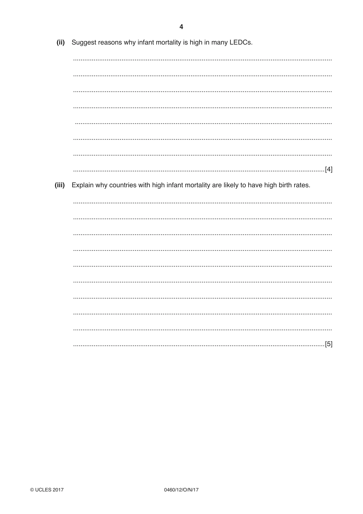 Cambridge IGCSE Geography 0460 2017 Oct/Nov Paper 1 · Variant 2 question paper, page 4 of 28