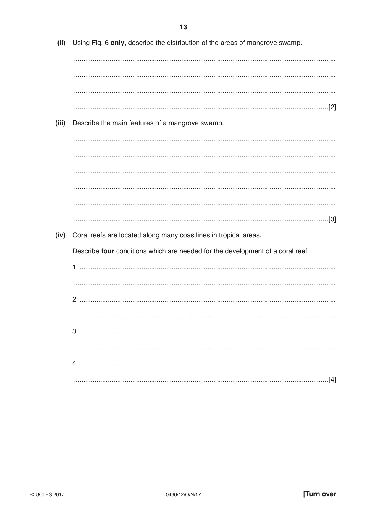Cambridge IGCSE Geography 0460 2017 Oct/Nov Paper 1 · Variant 2 question paper, page 13 of 28