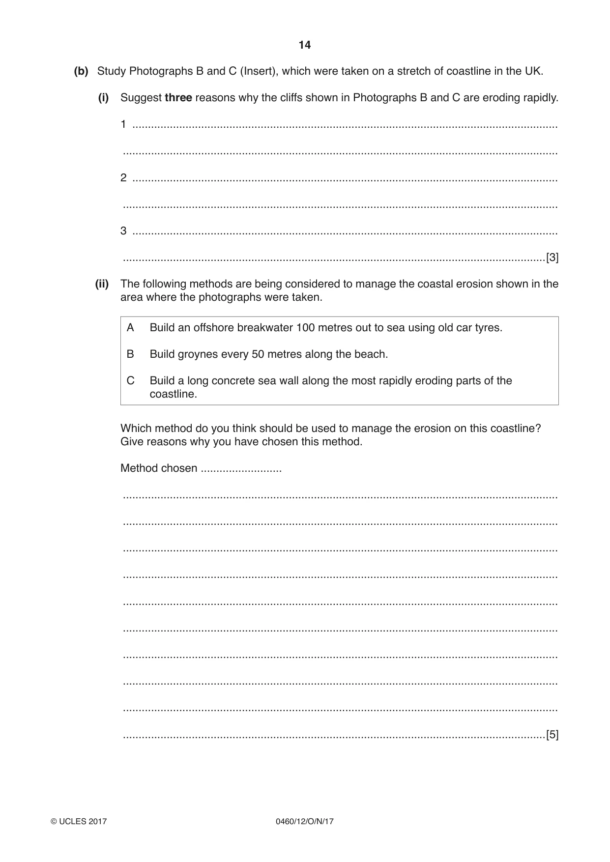 Cambridge IGCSE Geography 0460 2017 Oct/Nov Paper 1 · Variant 2 question paper, page 14 of 28