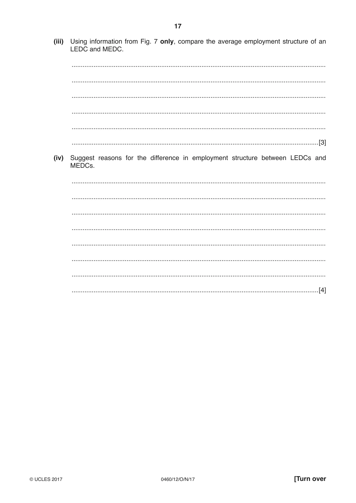 Cambridge IGCSE Geography 0460 2017 Oct/Nov Paper 1 · Variant 2 question paper, page 17 of 28