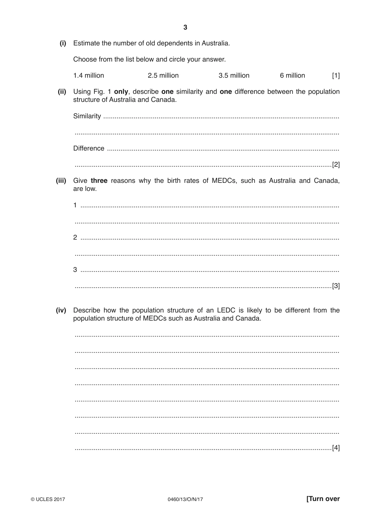 Cambridge IGCSE Geography 0460 2017 Oct/Nov Paper 1 · Variant 3 question paper, page 3 of 32