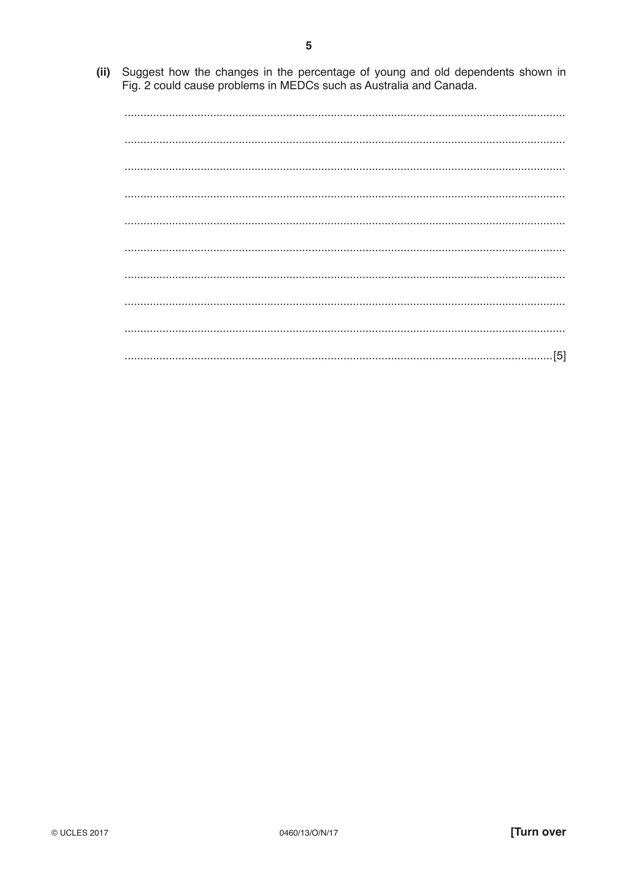 Cambridge IGCSE Geography 0460 2017 Oct/Nov Paper 1 · Variant 3 question paper, page 5 of 32