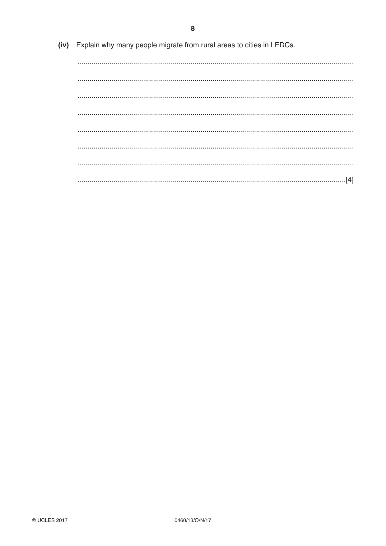 Cambridge IGCSE Geography 0460 2017 Oct/Nov Paper 1 · Variant 3 question paper, page 8 of 32