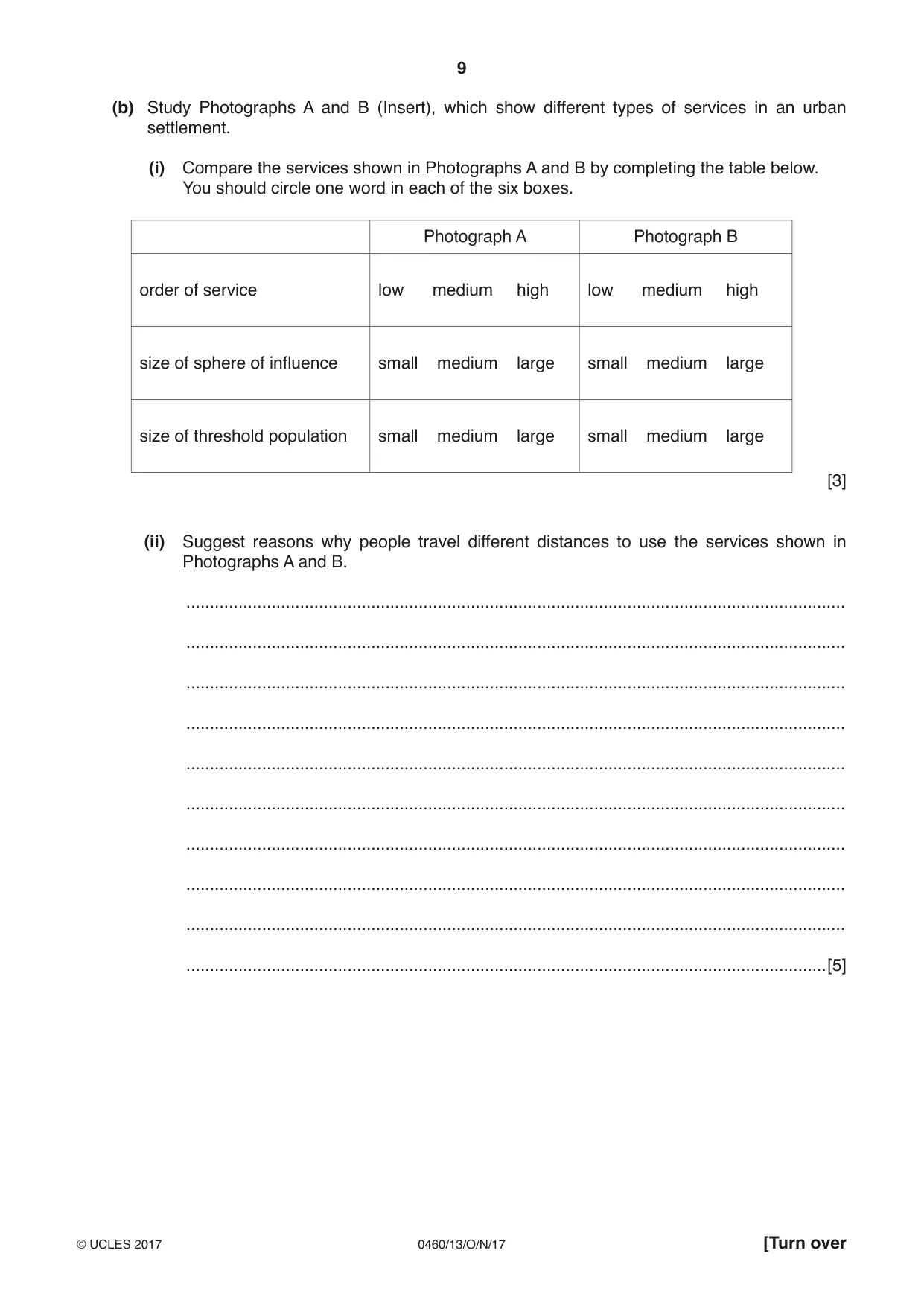 Cambridge IGCSE Geography 0460 2017 Oct/Nov Paper 1 · Variant 3 question paper, page 9 of 32