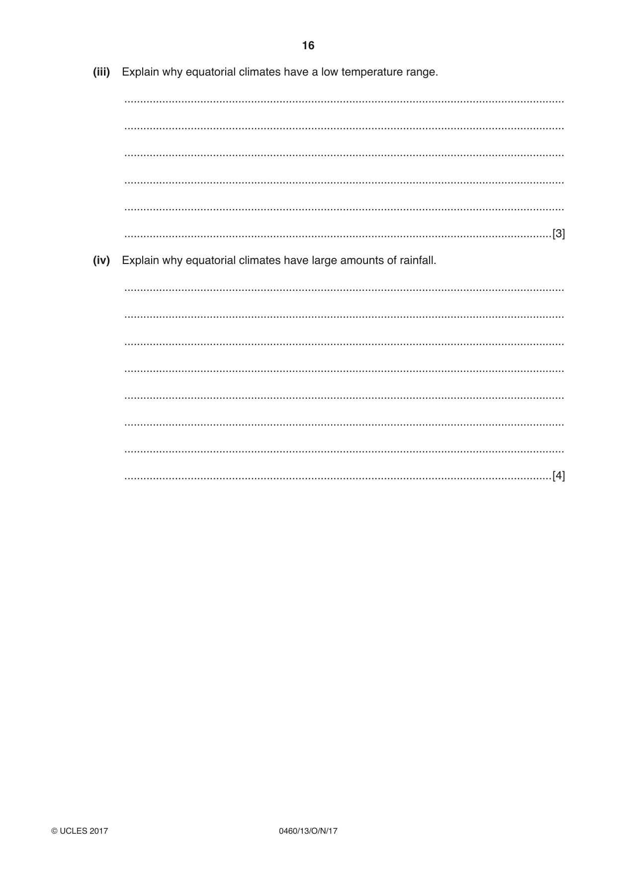 Cambridge IGCSE Geography 0460 2017 Oct/Nov Paper 1 · Variant 3 question paper, page 16 of 32