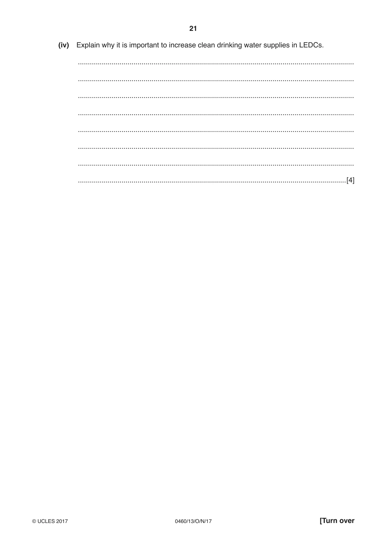 Cambridge IGCSE Geography 0460 2017 Oct/Nov Paper 1 · Variant 3 question paper, page 21 of 32
