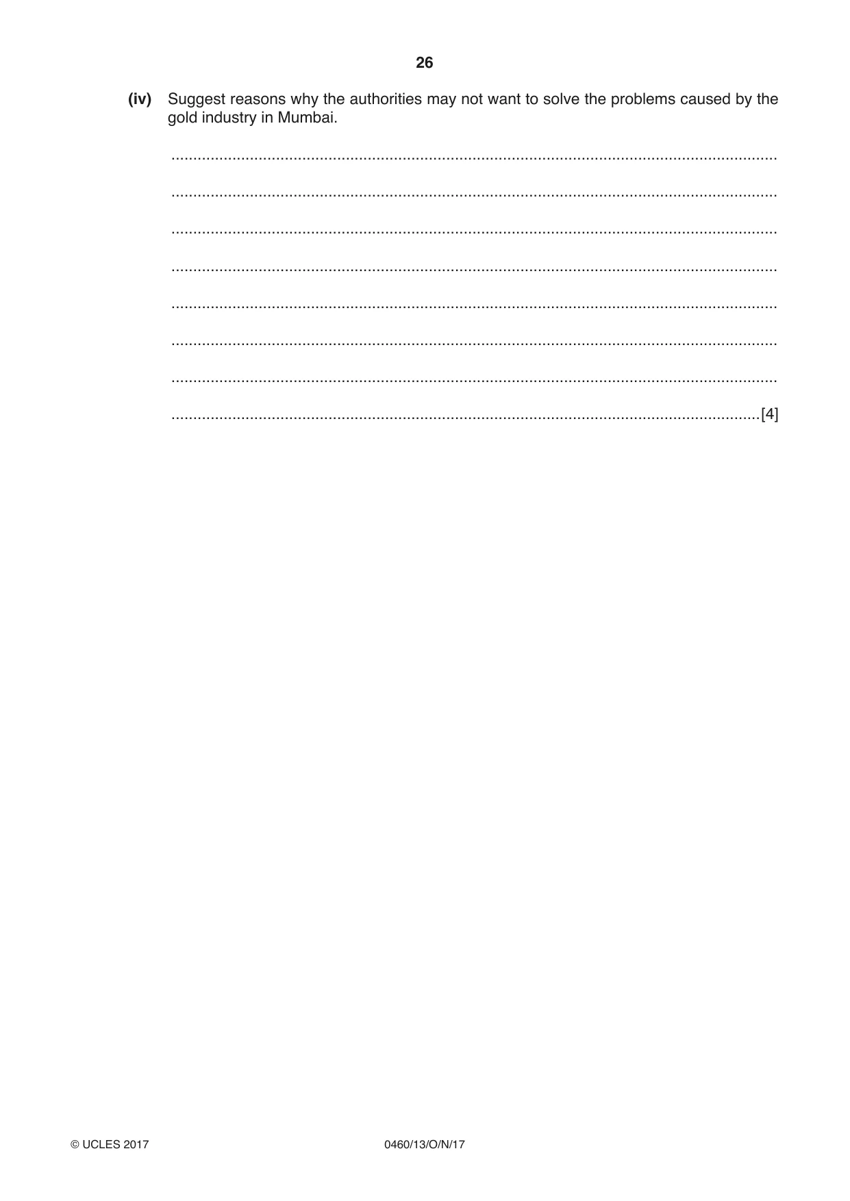 Cambridge IGCSE Geography 0460 2017 Oct/Nov Paper 1 · Variant 3 question paper, page 26 of 32