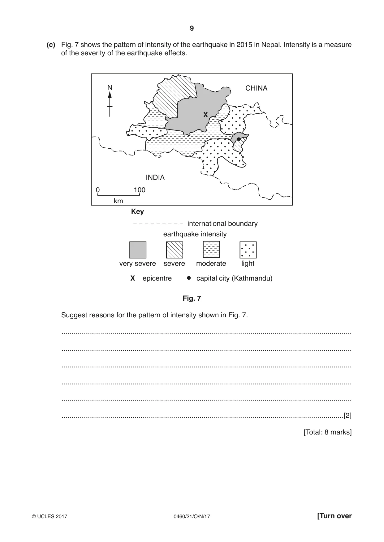 Cambridge IGCSE Geography 0460 2017 Oct/Nov Paper 2 · Variant 1 question paper, page 9 of 20