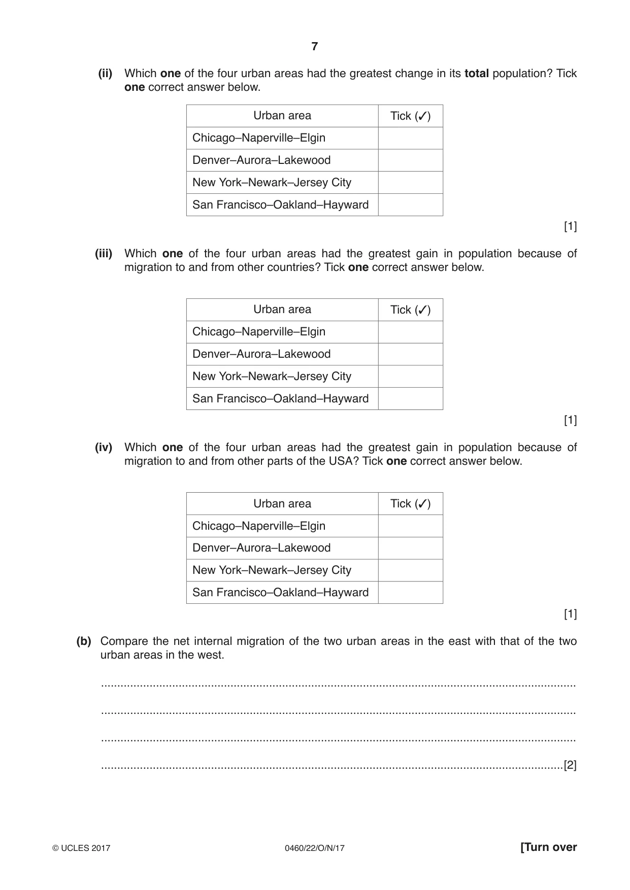 Cambridge IGCSE Geography 0460 2017 Oct/Nov Paper 2 · Variant 2 question paper, page 7 of 20