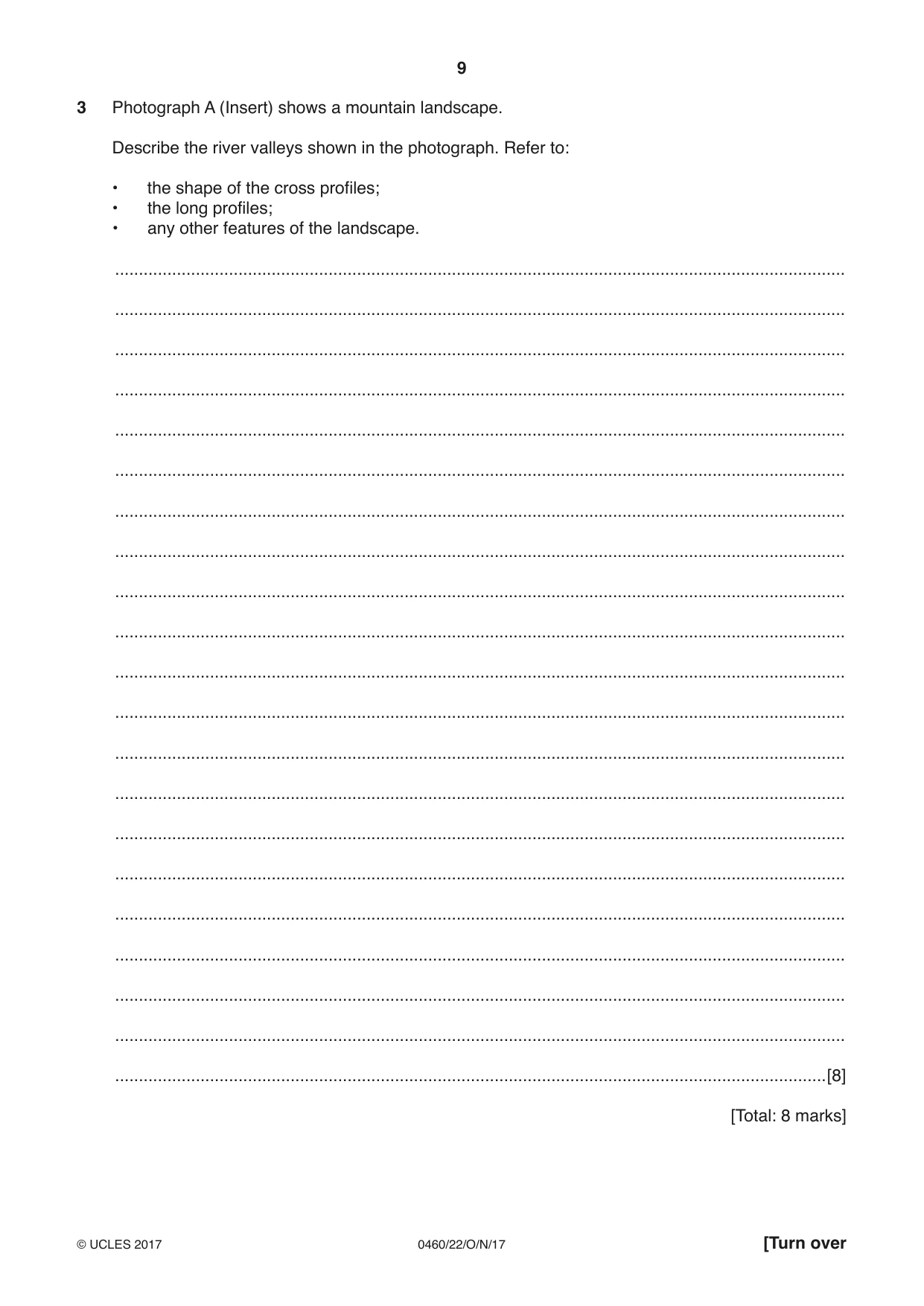 Cambridge IGCSE Geography 0460 2017 Oct/Nov Paper 2 · Variant 2 question paper, page 9 of 20