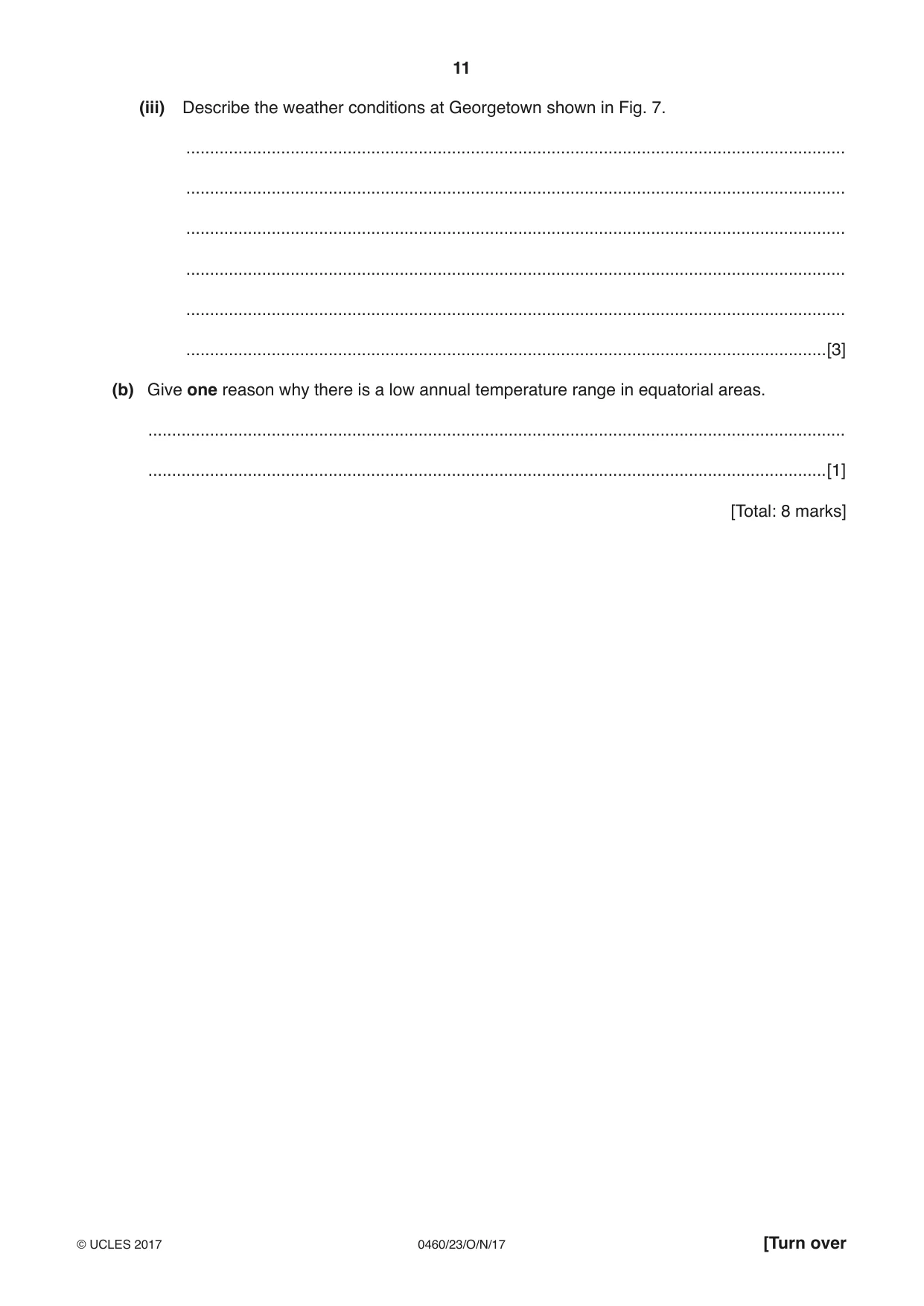 Cambridge IGCSE Geography 0460 2017 Oct/Nov Paper 2 · Variant 3 question paper, page 11 of 16