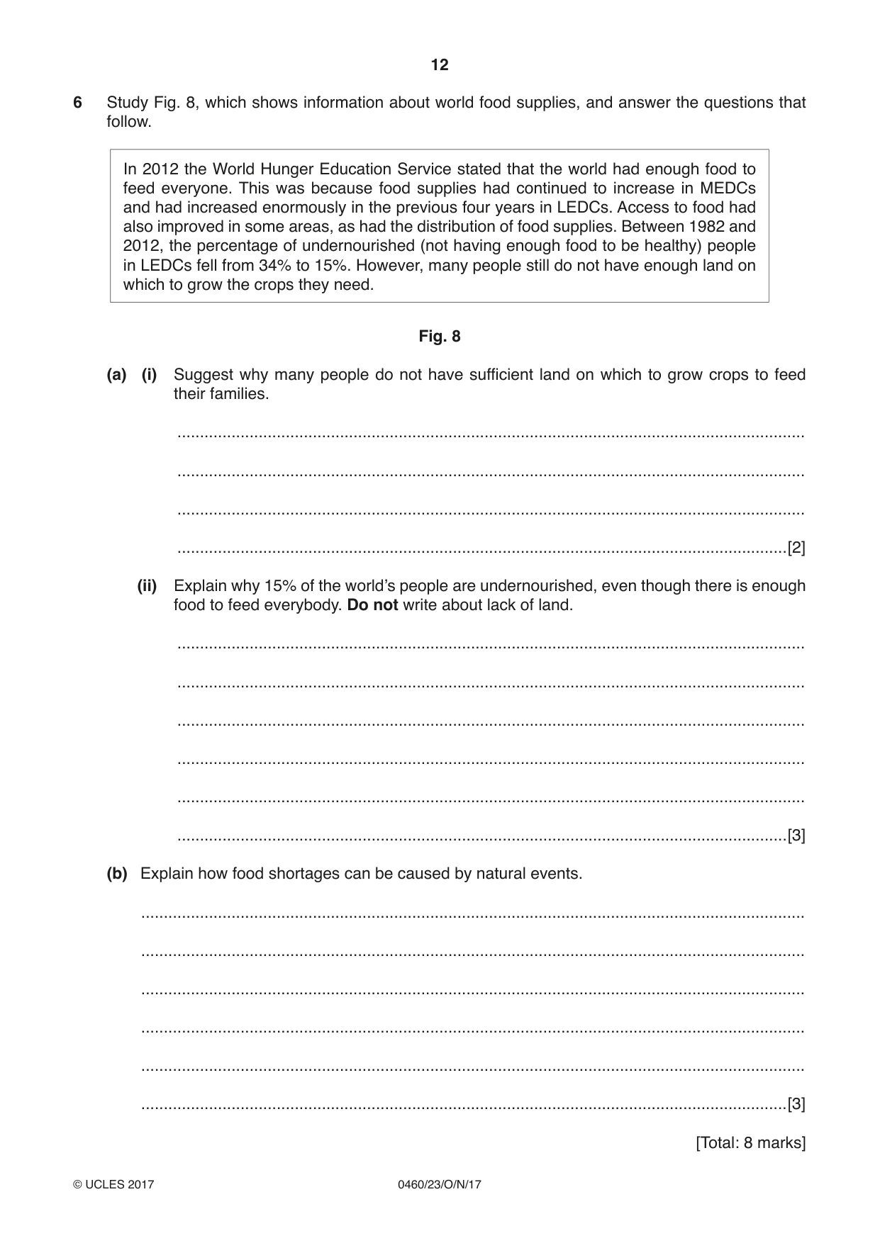 Cambridge IGCSE Geography 0460 2017 Oct/Nov Paper 2 · Variant 3 question paper, page 12 of 16