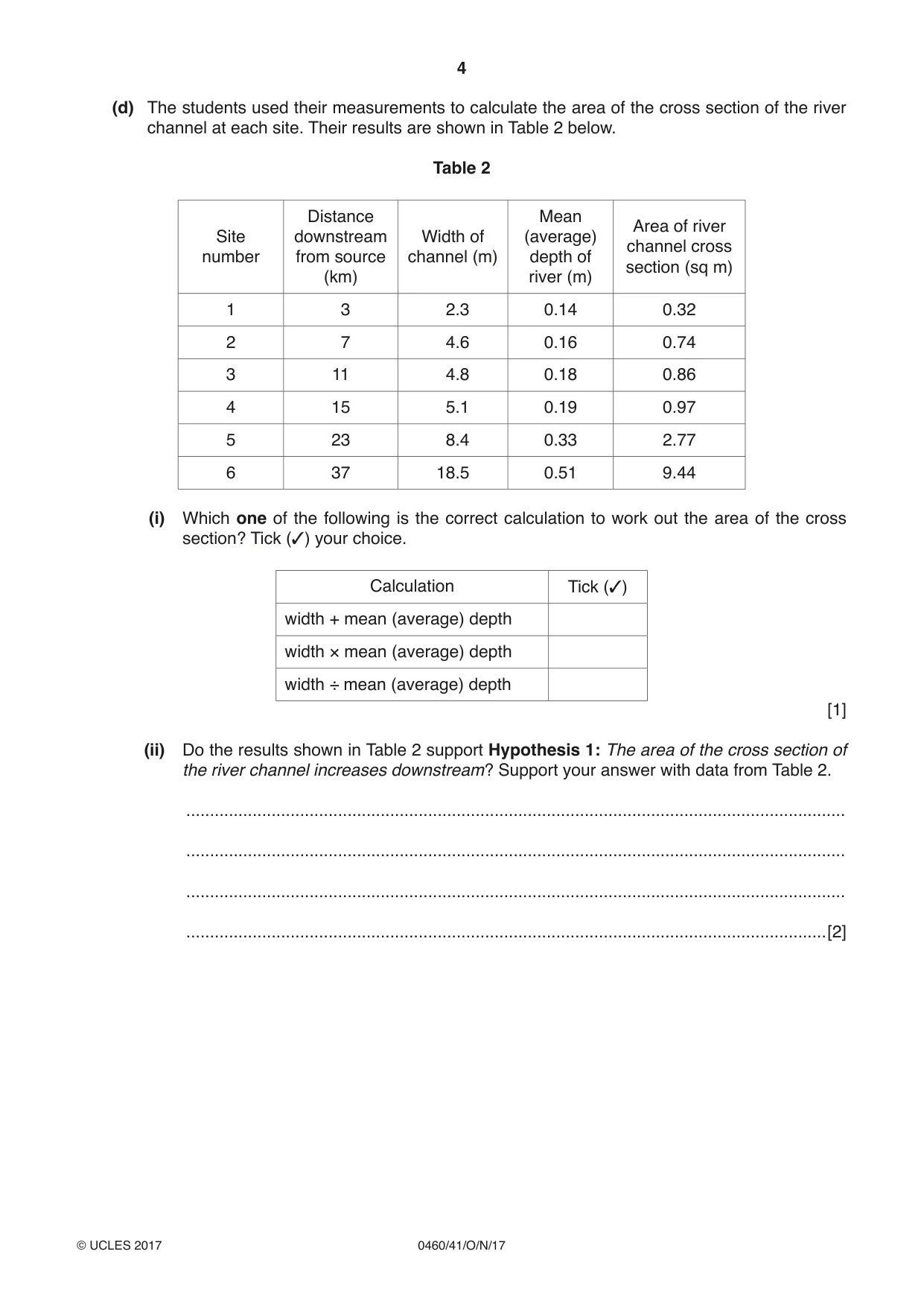 Cambridge IGCSE Geography 0460 2017 Oct/Nov Paper 4 · Variant 1 question paper, page 4 of 20