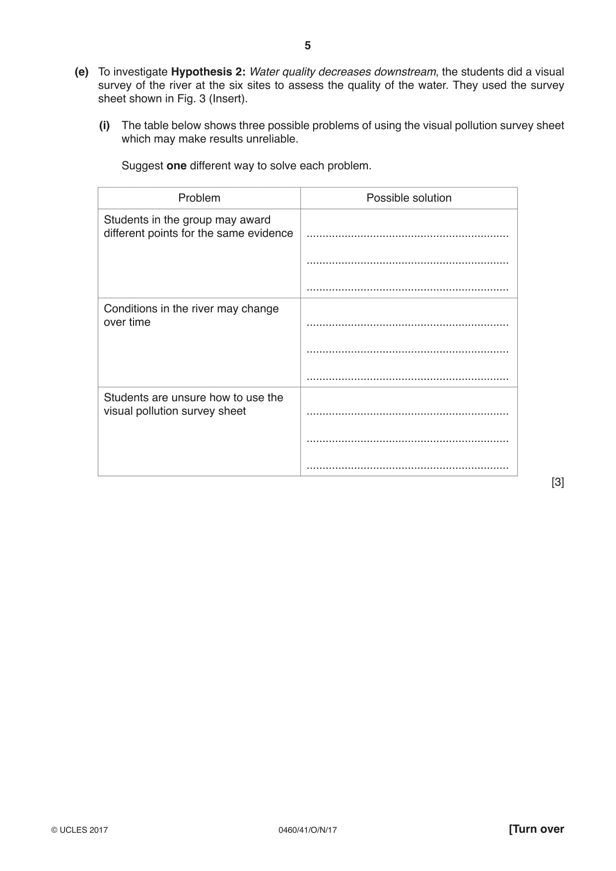 Cambridge IGCSE Geography 0460 2017 Oct/Nov Paper 4 · Variant 1 question paper, page 5 of 20