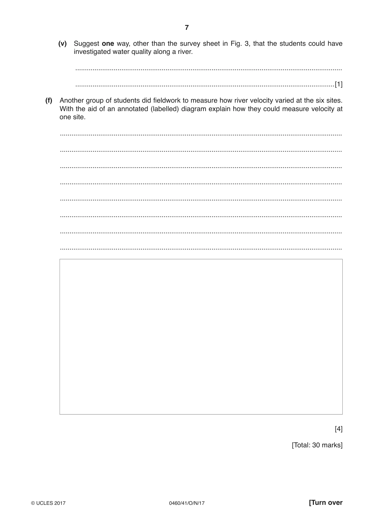 Cambridge IGCSE Geography 0460 2017 Oct/Nov Paper 4 · Variant 1 question paper, page 7 of 20