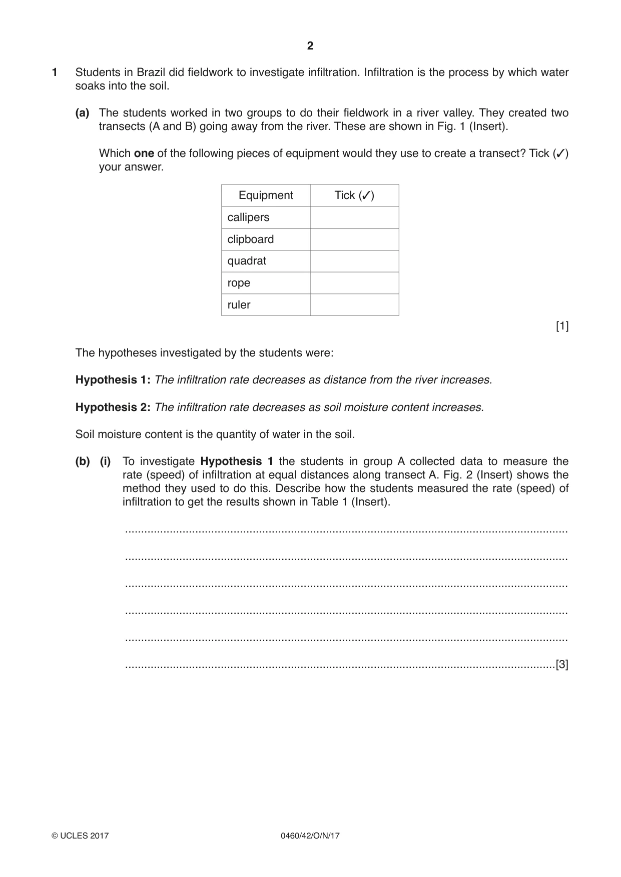 Cambridge IGCSE Geography 0460 2017 Oct/Nov Paper 4 · Variant 2 question paper, page 2 of 20
