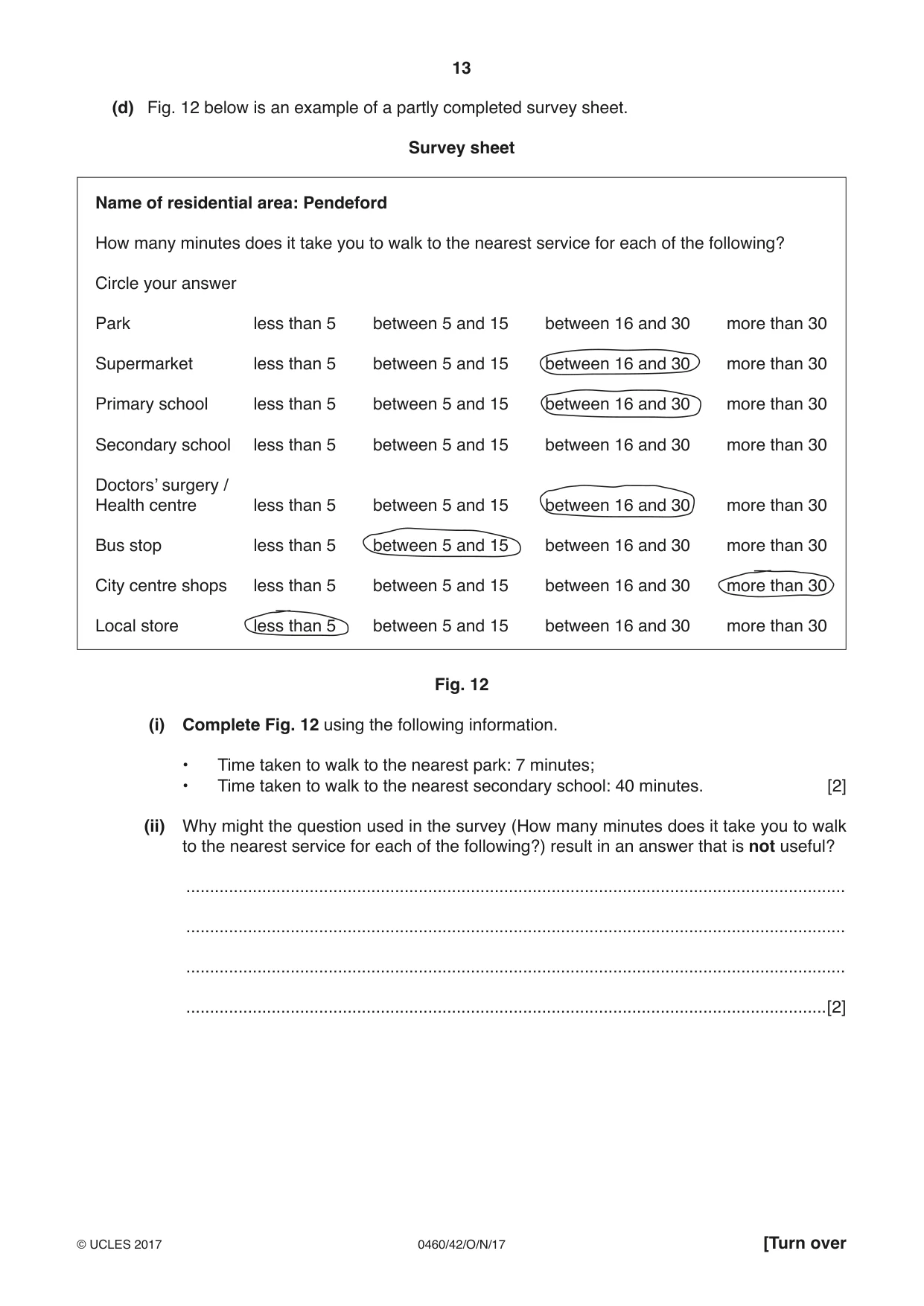 Cambridge IGCSE Geography 0460 2017 Oct/Nov Paper 4 · Variant 2 question paper, page 13 of 20