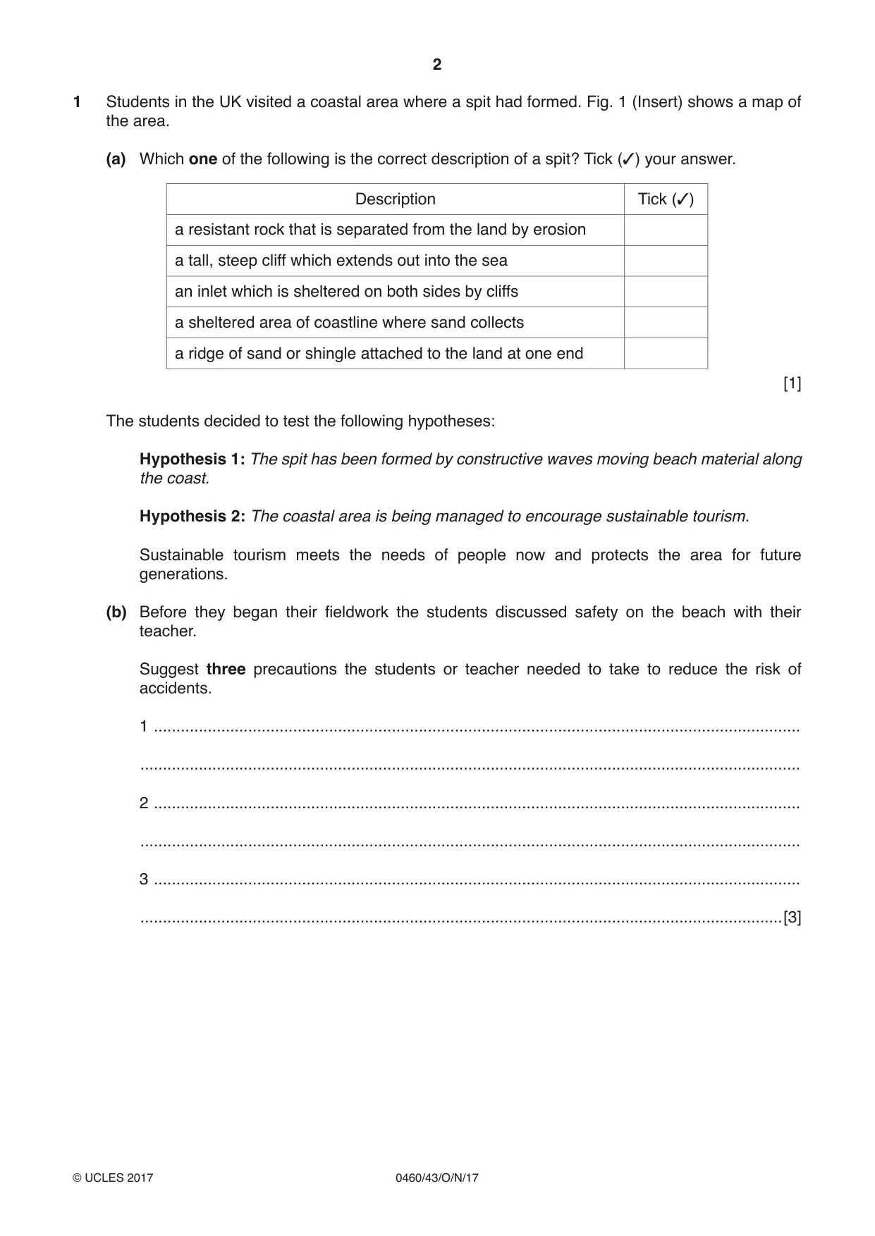 Cambridge IGCSE Geography 0460 2017 Oct/Nov Paper 4 · Variant 3 question paper, page 2 of 20