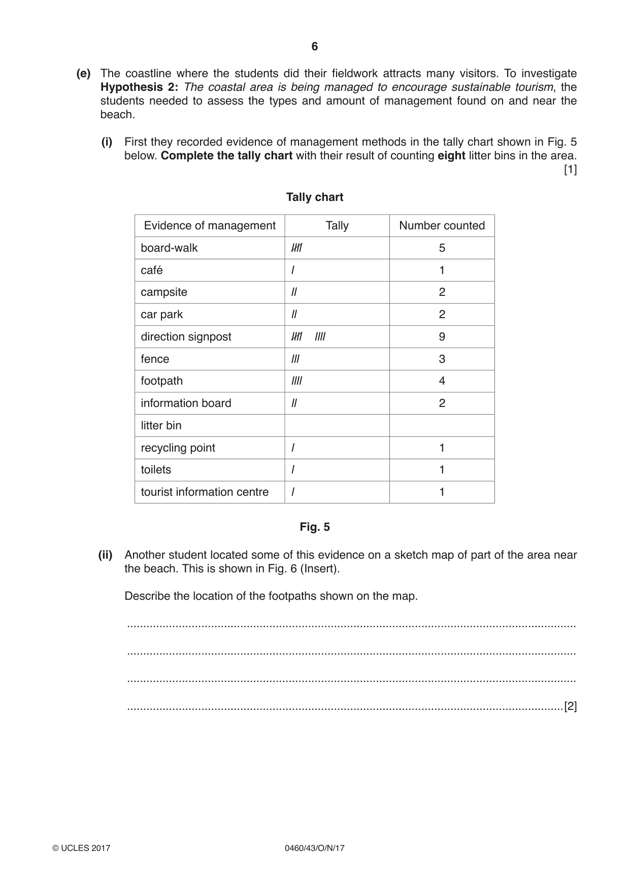Cambridge IGCSE Geography 0460 2017 Oct/Nov Paper 4 · Variant 3 question paper, page 6 of 20