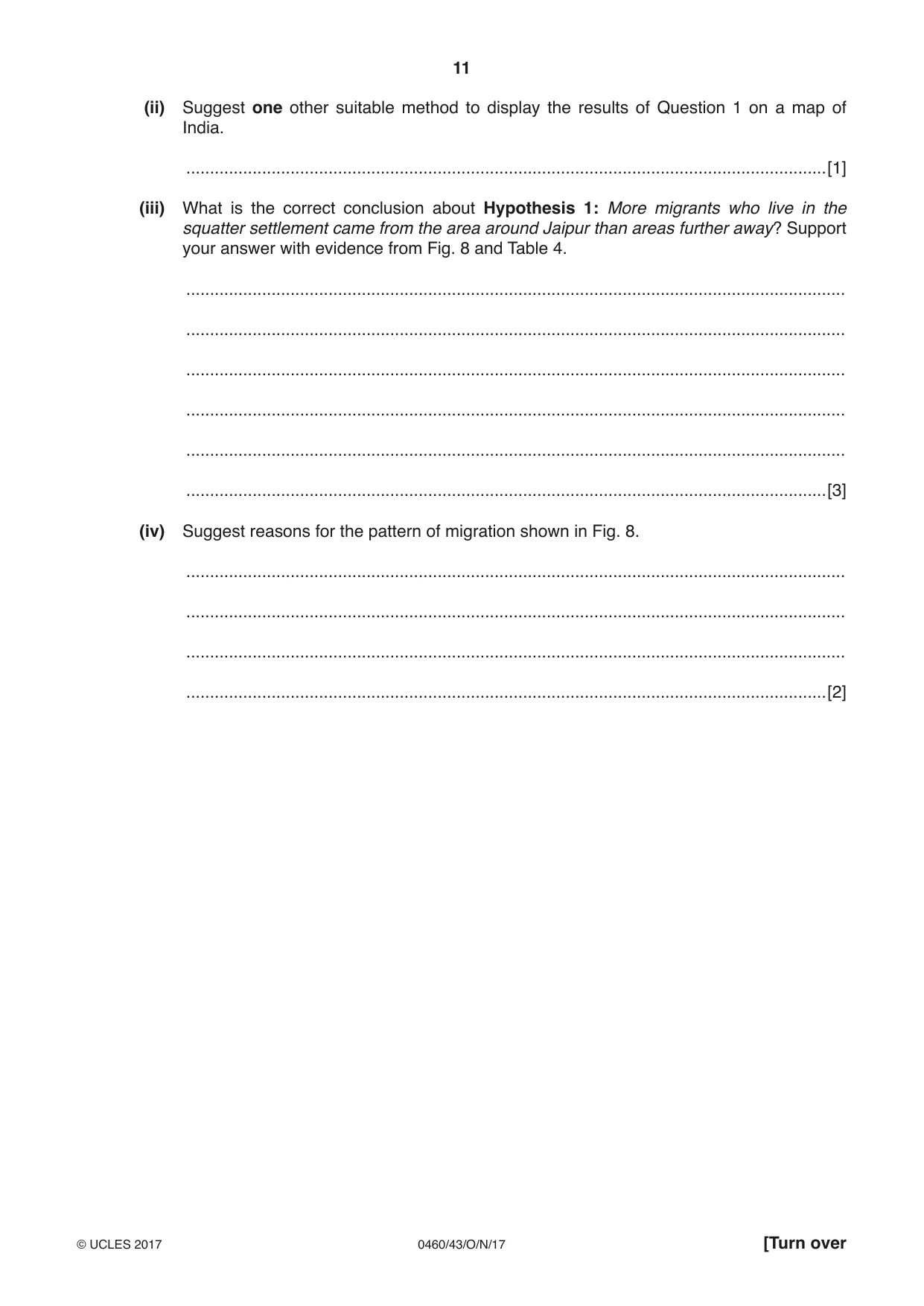 Cambridge IGCSE Geography 0460 2017 Oct/Nov Paper 4 · Variant 3 question paper, page 11 of 20