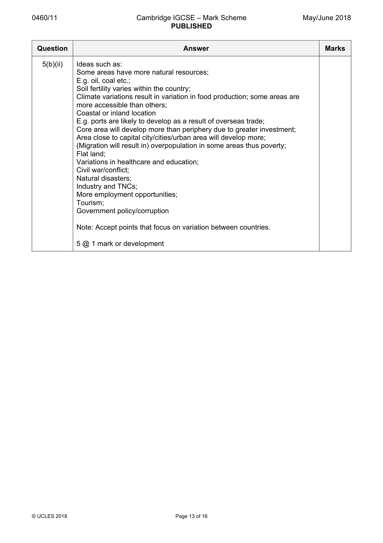 Mark scheme, page 13 of 16