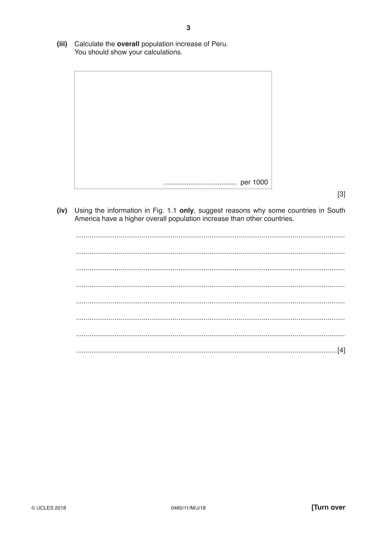 Cambridge IGCSE Geography 0460 2018 May/June Paper 1 · Variant 1 question paper, page 3 of 28