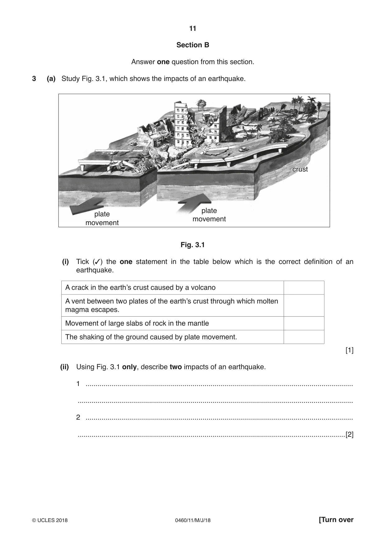 Cambridge IGCSE Geography 0460 2018 May/June Paper 1 · Variant 1 question paper, page 11 of 28